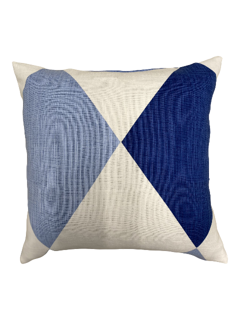 Diamond Linen Pattern Cobalt and Periwinkle with Periwinkle Linen Back