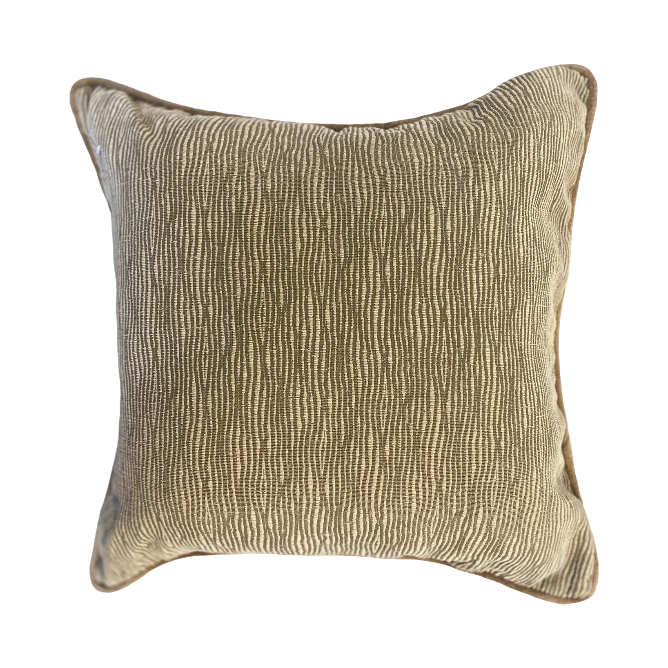 Banana Peel Textured Linen with Suede Welt Pillow Pair