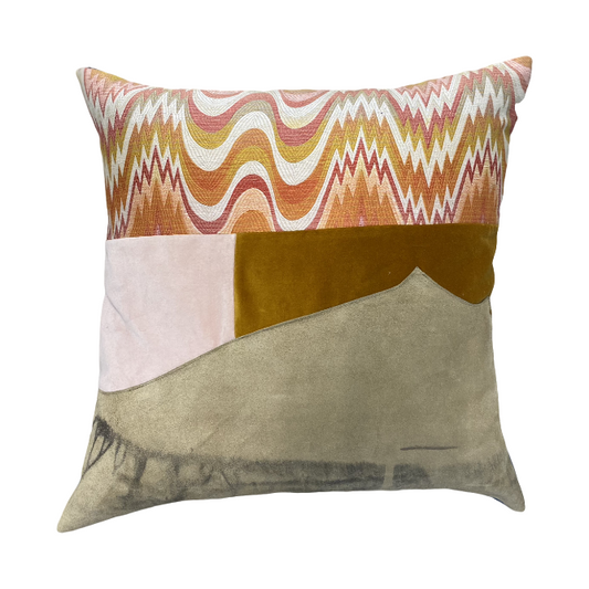 Sunset Colors Pillow with Linen Print Back