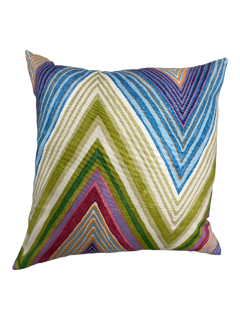 60's Inspired Multicolored Linen Pillow Pair