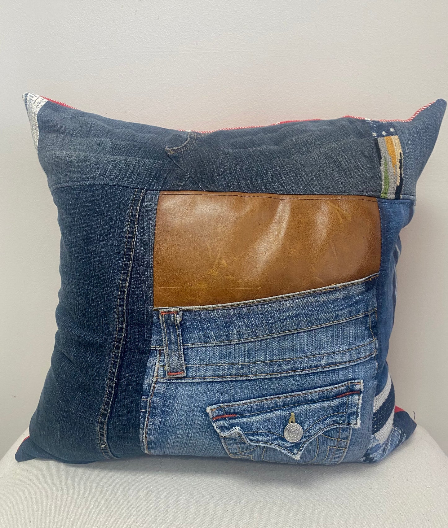 Jean Pocket and leather with Heavy Cotton Plaid #1