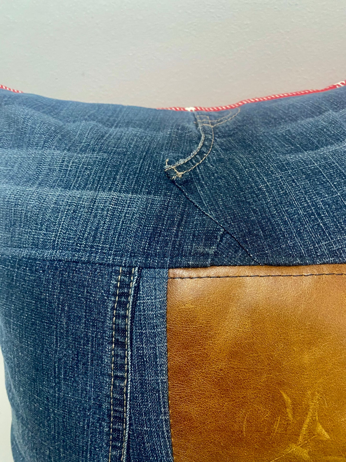 Jean Pocket and leather with Heavy Cotton Plaid #1