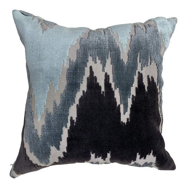 Ink and Sage Green Velvet Cut Pillows