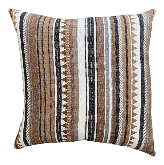 Cousin Pair Pillows Stripe Cotton Front with Cashmere ( 2 different ) Backs
