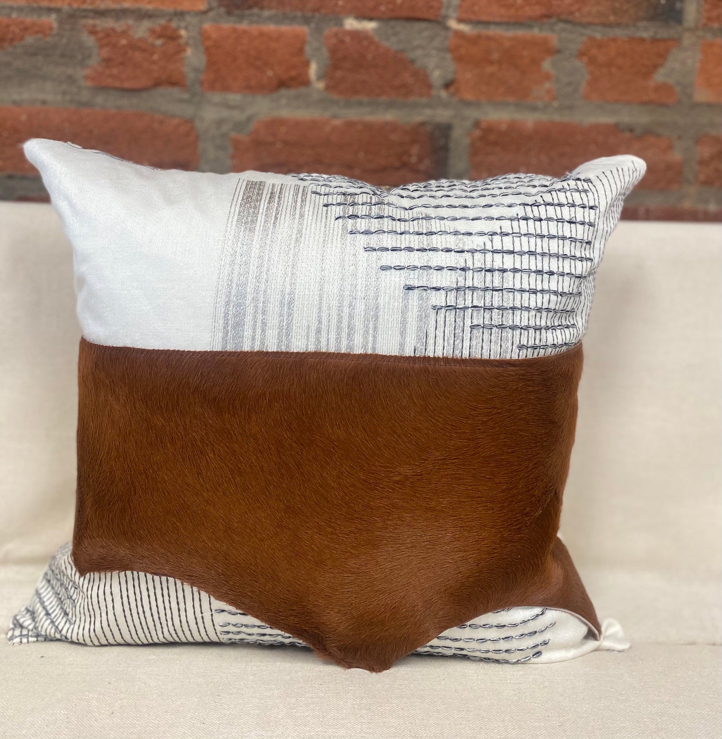 Desert Landscape Pillow with Mountain Range and Sagebrush