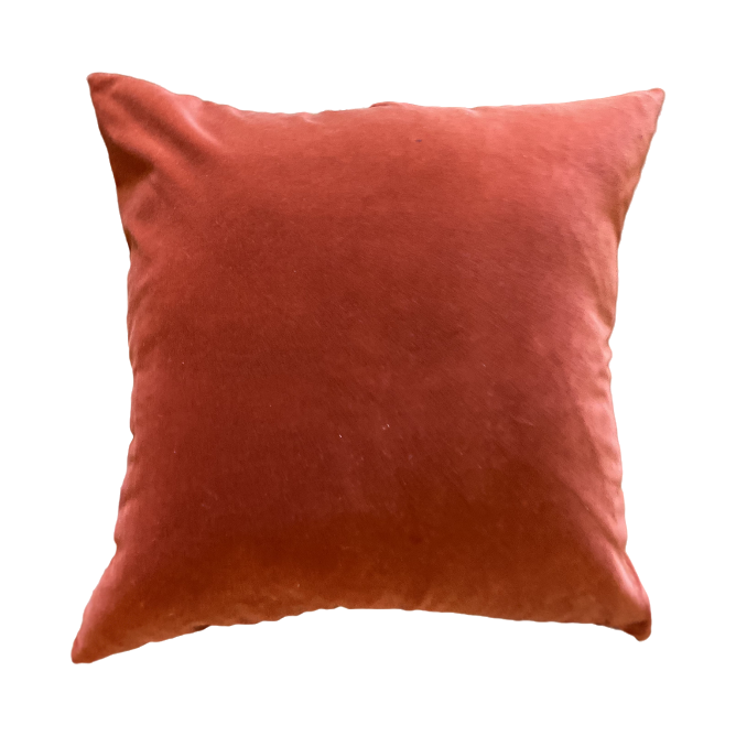 Moroccan Architecture Pillow with Orange Velvet Back