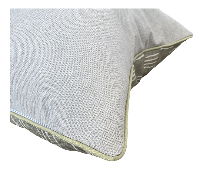 Light Celadon Graphic with Neutral Linen Back and Seagrass Welt