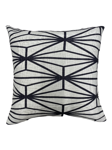Grey Bebop Pillow with Orange Panel and Black and White Werstler Back