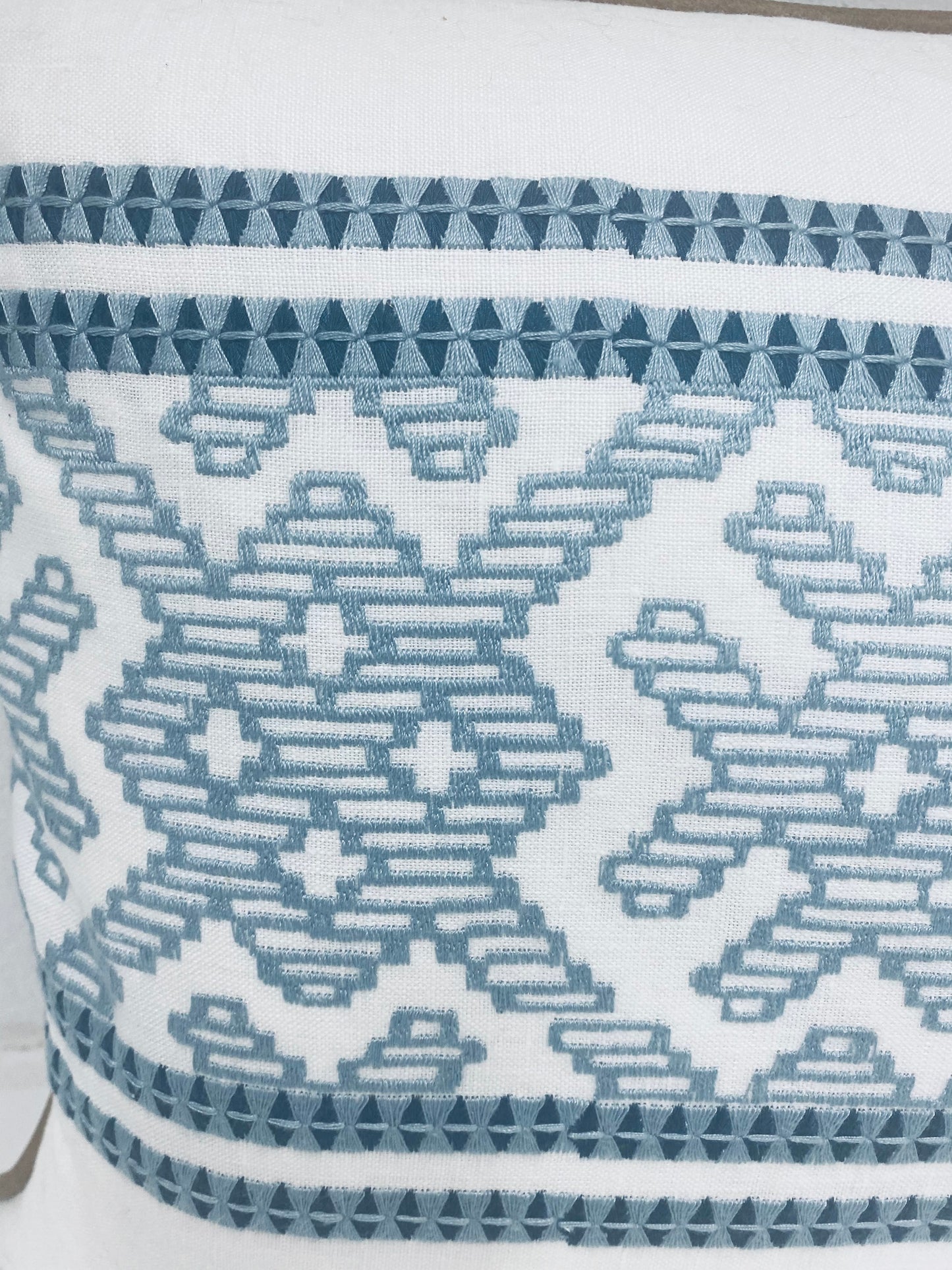 Cotton Embroidery Front with Leather Back and Piping