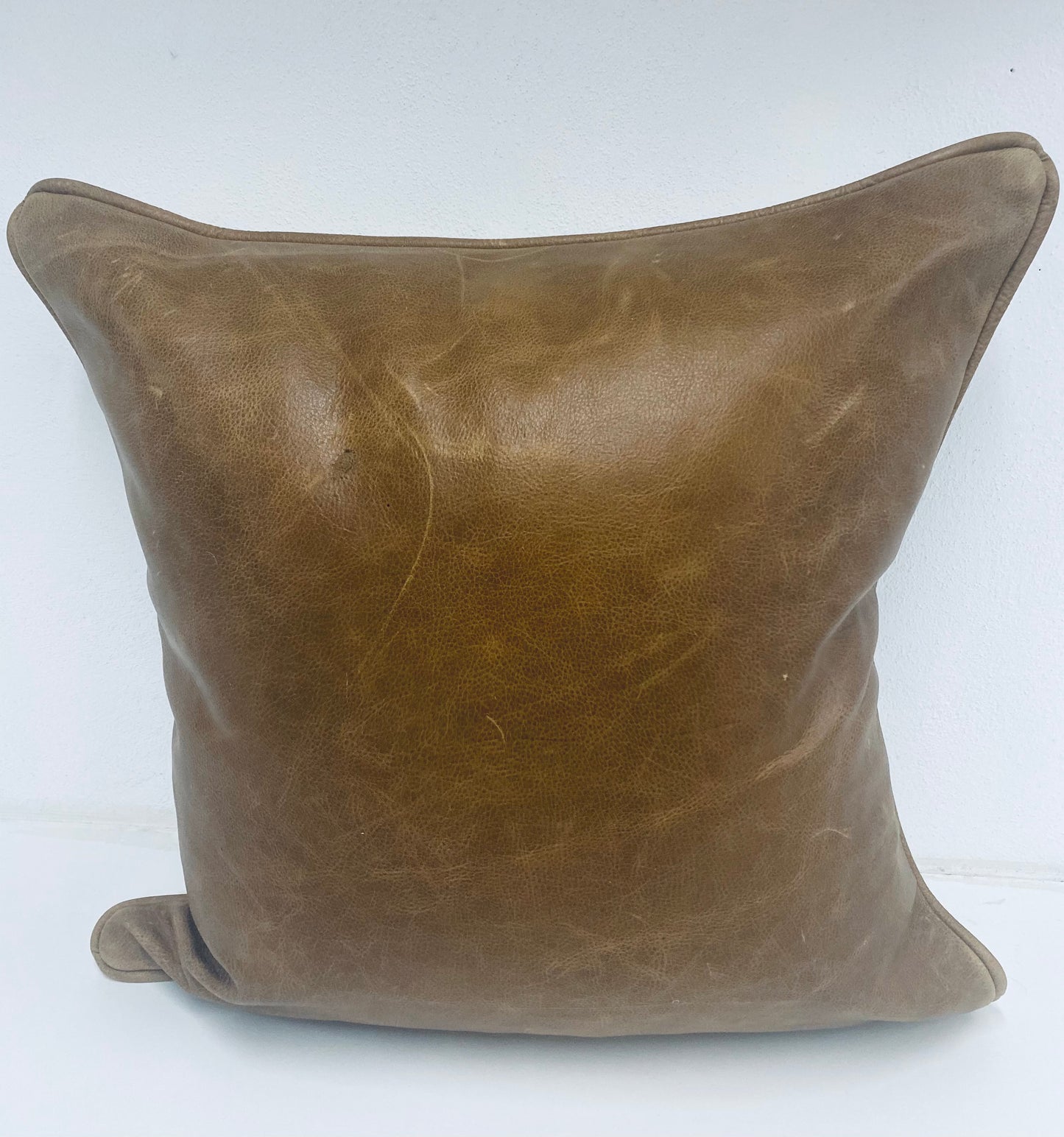 Cotton Embroidery Front with Leather Back and Piping